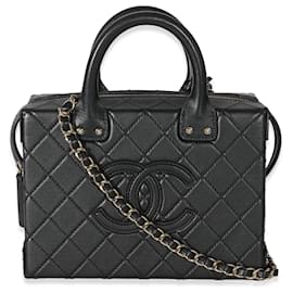Chanel-Chanel 22B Black Quilted Calfskin Vanity Case-Black