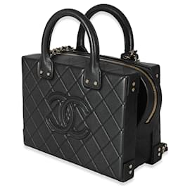 Chanel-Chanel 22Vanity Case B en cuir de veau matelassé noir-Noir