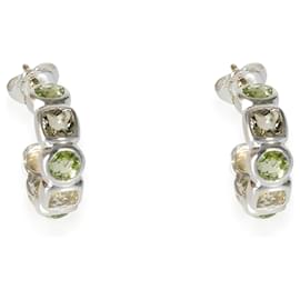 David Yurman-David Yurman Chiclet Hoop Peridot & Praisolite Earrings in  Sterling Silver-Other
