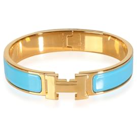 Hermès-Hermès Clic H Blaugrünes Armband, vergoldet-Andere