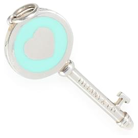 Tiffany & Co-TIFFANY & CO. Enamel Heart Key Pendant in  Sterling Silver-Other
