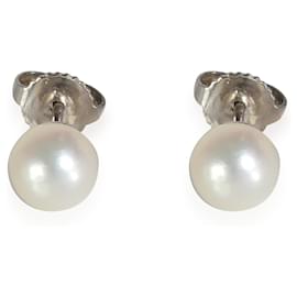 Tiffany & Co-TIFFANY Y COMPAÑIA. Pendientes de perlas Tiffany Signature® en 18K oro blanco-Otro