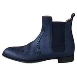 Hermès-Ankle Boots-Navy blue