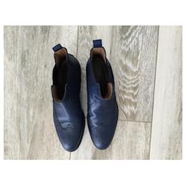 Hermès-Botines-Azul marino