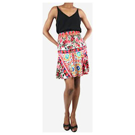 Dolce & Gabbana-Multicolour silk floral printed skirt - size UK 6-Multiple colors