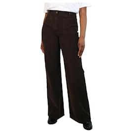 Nili Lotan-Brown corduroy trousers - size UK 14-Brown