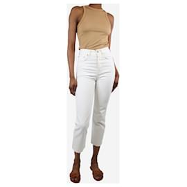 Acne-Calça jeans branca com corte alto e perna reta - tamanho UK 6-Branco