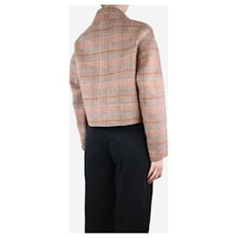Joseph-Veste en laine mélangée à carreaux marron - taille UK 8-Marron