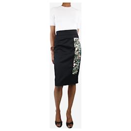 Prada-Black bejewelled pencil skirt - size UK 6-Black