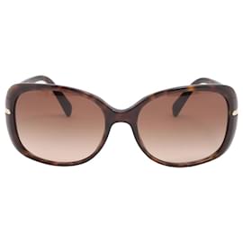 Prada-Braune, übergroße Sonnenbrille in Schildpattoptik-Braun