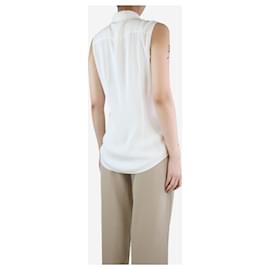 Theory-Cream silk sleeveless shirt - size M-Cream