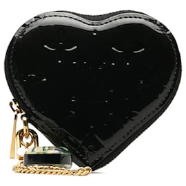 Louis Vuitton-Louis Vuitton Porte-Monnaie Monogramme Vernis Coeur Noir-Noir