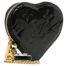 Louis Vuitton-Louis Vuitton Black Monogram Vernis Heart Coin Purse-Black