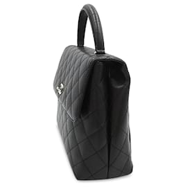 Chanel-Bolsa com alça superior Chanel Black Caviar Kelly-Preto