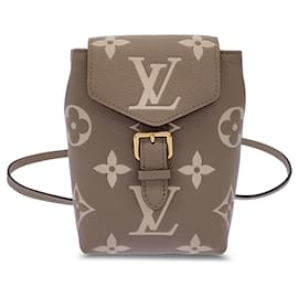 Louis Vuitton-Louis Vuitton Brown Bicolor Monogram Empreinte Giant Tiny Backpack-Brown,Taupe