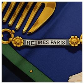 Hermès-Lenço de Seda Hermes Blue Memoire d'Hermes-Azul