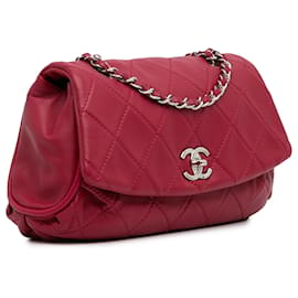 Chanel-Chanel Curvy Flap de piel de becerro acolchada roja-Roja