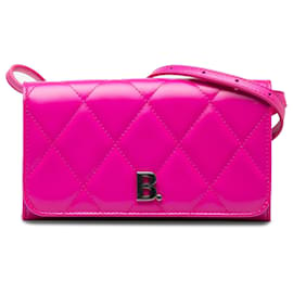 Balenciaga-Balenciaga – Gesteppte Umhängetasche „Touch B“ in Rosa-Pink