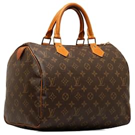 Louis Vuitton-Louis Vuitton Brown Monogram Speedy 30-Castaño