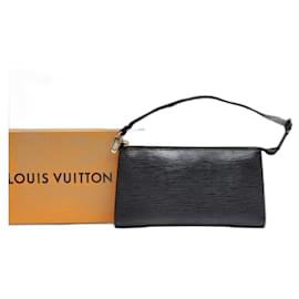 Louis Vuitton-Bolsa de Clutch Louis Vuitton Epi Pochette Accessories-Preto