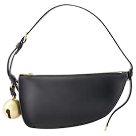 Burberry-Mini sac à bandoulière Shield Sling - Burberry - Cuir - Noir-Noir