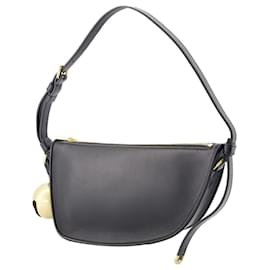 Burberry-Mini sac à bandoulière Shield Sling - Burberry - Cuir - Noir-Noir