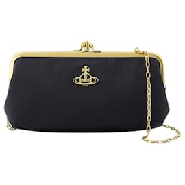 Vivienne Westwood-Bolsa Moire Frame - Vivienne Westwood - Sintético - Preto-Preto