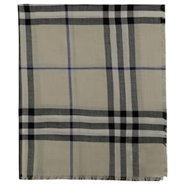 Burberry-Check Scarf - Burberry - Wool - Neutral-Other