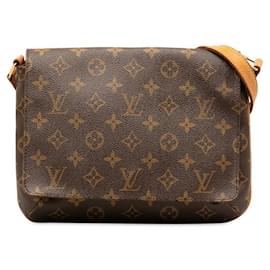 Louis Vuitton-Louis Vuitton Monogram Musette Tango Short Shoulder Bag M51257 Brown PVC Leather in Very Good Condition-Brown