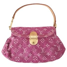 Louis Vuitton-Borsa Louis Vuitton Pleaty in tela denim rosa monogramma-Rosa