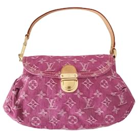 Louis Vuitton-Bolso Louis Vuitton Pleaty en lona denim rosa monograma-Rosa