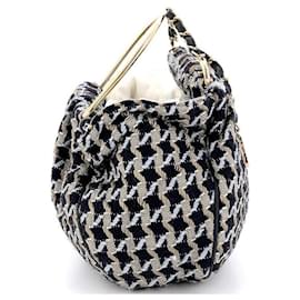 Chanel-Rara borsa a manico superiore in tweed della sfilata Chanel 05P-Nero,Beige,Blu navy