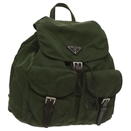 Prada-PRADA Backpack Nylon Khaki Auth 68473-Khaki