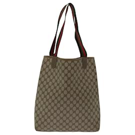 Gucci-GUCCI GG Canvas Web Sherry Line Tote Bag Red Beige Green 39 02 003 Auth yk11068-Red,Beige,Green