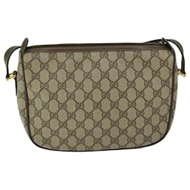 Gucci-GUCCI GG Supreme Web Sherry Line Shoulder Bag PVC Beige 89 02 077 auth 68322-Beige