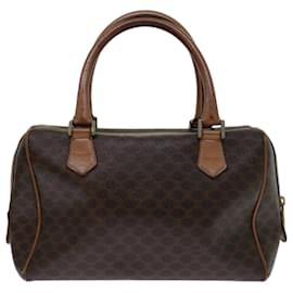 Céline-CELINE Macadam Canvas Hand Bag PVC Brown Auth 68190-Brown
