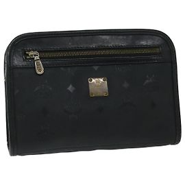 MCM Vicetos Logogram Clutch PVC Schwarz Auth 68192 Schwarz