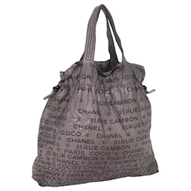 Chanel-CHANEL Unlimited Tote Bag Nylon Silver CC Auth 66608-Silvery