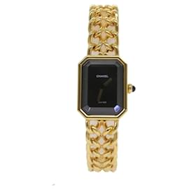 Chanel-CHANEL Premiere Watches Gold CC Auth 67650A-Golden