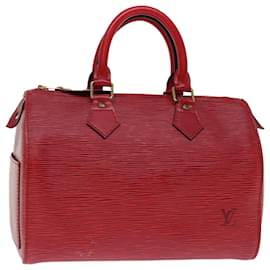 Louis Vuitton-Louis Vuitton Epi Speedy 25 Bolsa de Mão Castelhano Vermelho M43017 Autenticação de LV 67953-Outro