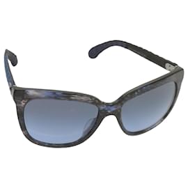 Chanel-CHANEL Óculos de sol plástico Azul CC Auth 67511-Azul