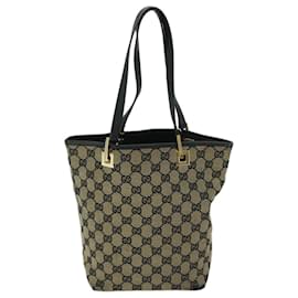 Gucci-GUCCI GG Lona Tote Bag Bege 002 1099 auth 68051-Bege