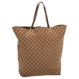 Gucci-GUCCI GG Canvas Tote Bag Brown 002 1097 auth 68054-Brown