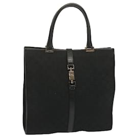 Gucci-GUCCI Jackie GG Canvas Hand Bag Black 002 1064 auth 68287-Black