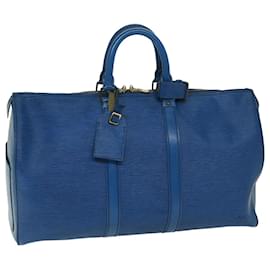 Louis Vuitton-Louis Vuitton Epi Keepall 45 Boston Bag Blue M42975 LV Auth bs12529-Azul