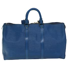Louis Vuitton-Louis Vuitton Epi Keepall 45 Boston Bag Blue M42975 LV Auth bs12529-Blue