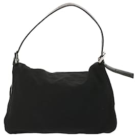 Fendi-FENDI Mamma Baguette Shoulder Bag Nylon Black Auth yk11053-Black
