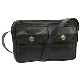 Céline-CELINE Shoulder Bag Leather Black Auth 68125-Black