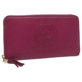 Gucci-GUCCI Soho Long Wallet Leather Pink 291102 Auth yk11136-Pink