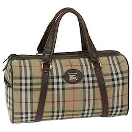 Autre Marque-Burberrys Nova Check Boston Borsa Canvas Beige Auth 68091-Beige